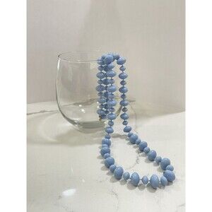 Vintage Light Blue Acrylic Bead Necklace Graduated Lucite Style Retro 60s 70s
